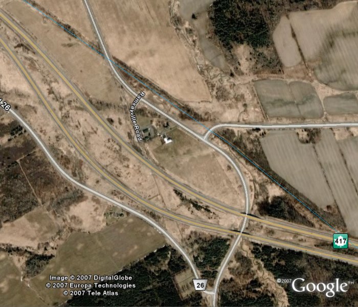 Google Earth image of Ramsayville area